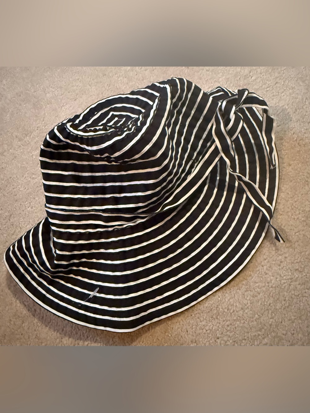 SAN DIEGO HAT COMPANY Black & White Striped Sun Hat UPF 50 - Picture 4 of 6
